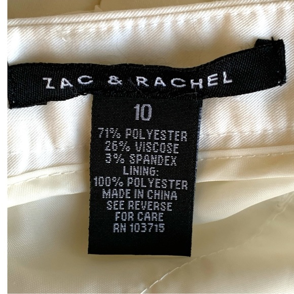 ZAC & RACHEL WHITE SCALLOPED TIERED PENCIL SKIRT. WOMEN’S SIZE 10 - Picture 5 of 7